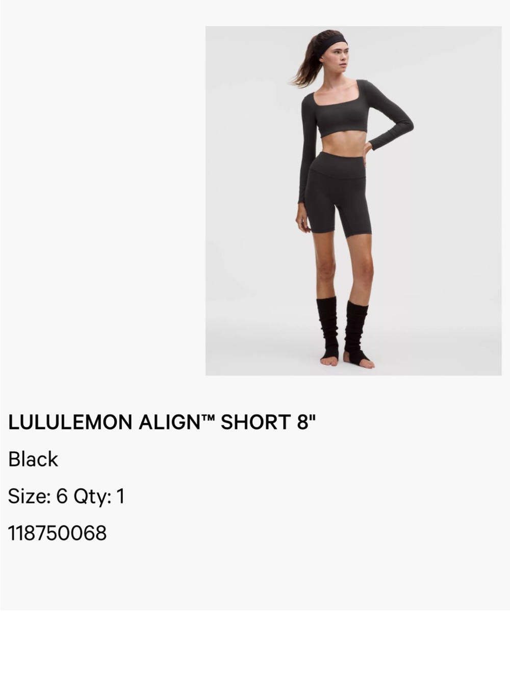 Lululuemon align shorts 8” inseam size 6